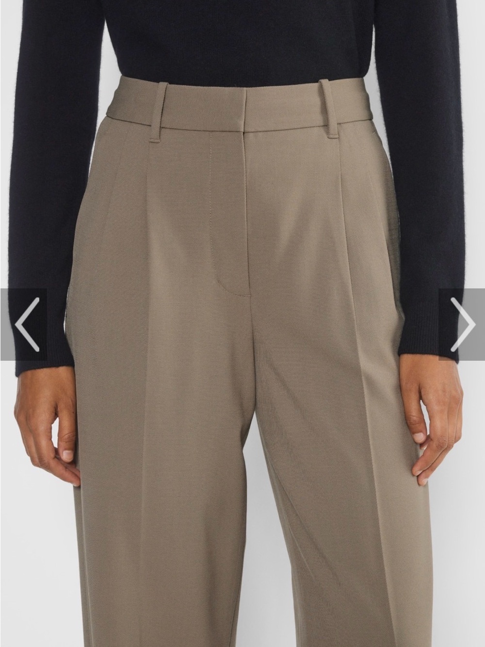 Aritzia Wilfred cropped high rise Wide-Leg Trousers in Nomad Taupe contest NWT - Picture 2 of 7